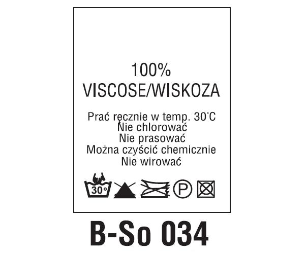 Wszywki surowcowo-ostrzegawcze 100% VISCOSE/WISKOZA, 30°C