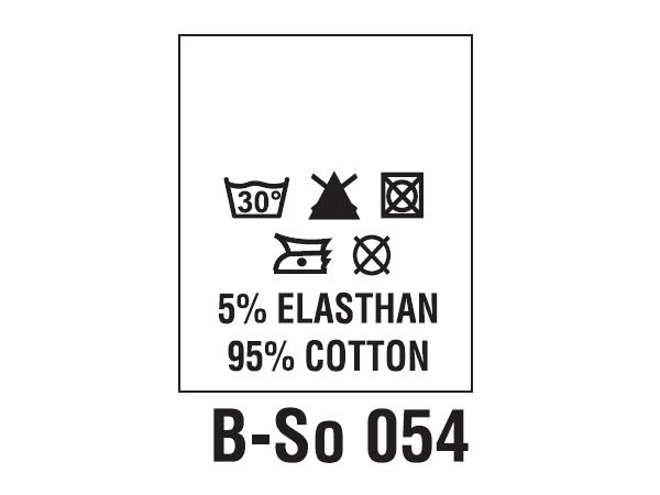 Wszywki surowcowo-ostrzegawcze 5% ELASTHAN, 95% COTTON, 30°C