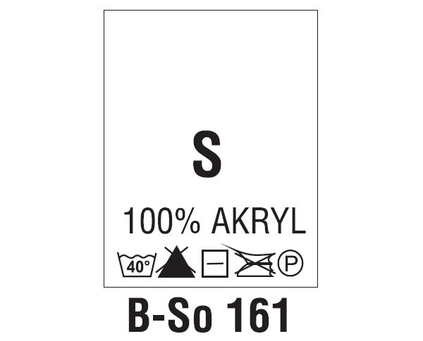 Wszywki surowcowo-ostrzegawcze + rozmiar 100% AKRYL, S, 40°C