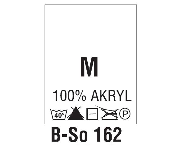 Wszywki surowcowo-ostrzegawcze + rozmiar 100% AKRYL, M, 40°C