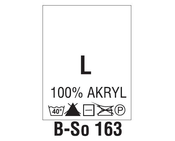 Wszywki surowcowo-ostrzegawcze + rozmiar 100% AKRYL, L, 40°C
