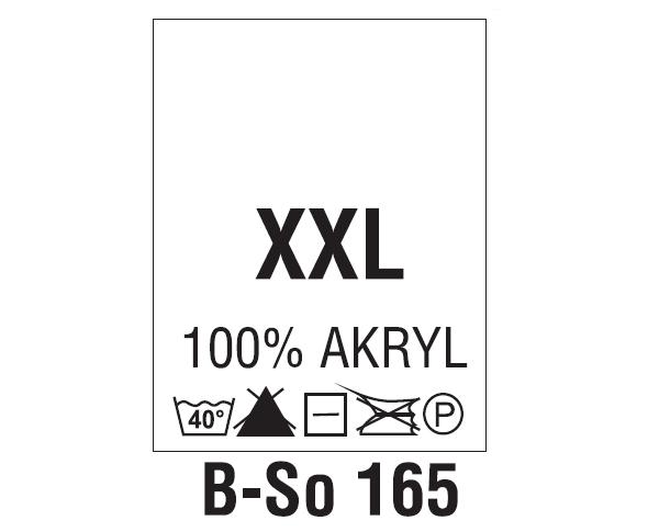 Wszywki surowcowo-ostrzegawcze + rozmiar 100% AKRYL, XXL, 40°C