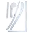 DW-FK03 METRIC Zestaw liniałów (krzywików) dla konstruktora odzieży 5 szt. aluminium