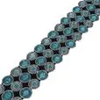 Taśma ozdobna termo 54mm z haftem kolor czarno srebrny