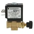 Elektrozawór kątowy 1/4" z regulatorem wydatku przepływu ROTONDI 3067006 oryginalny do wytwornicy pary Rotondi Mini 2, Rotondi Mini 3, Rotondi Mini 45