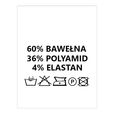 Wszywki surowcowo-ostrzegawcze 60% BAWEŁNA 36% POLYAMID 4% ELASTAN prać ręcznie 20 x 22mm