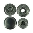 Napy metalowe ALFA 15 mm NEW STAR kolor ciemny srebrny  op.720 szt.