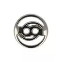 Guzik metalowy 15mm srebrny madis