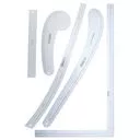 DW-FK03 METRIC Zestaw liniałów (krzywików) dla konstruktora odzieży 5 szt. aluminium