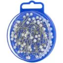 Szpilki krawieckie ozdobne 35mm z perłową białą główką op.10g (90szt.)