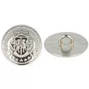 Guzik metalowy mundurowy na stopce 15mm 100szt.