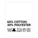 Wszywki surowcowo-ostrzegawcze 60% COTTON 40% POLYESTER 60° 20 x 22mm