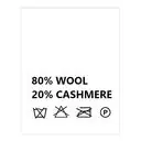 Wszywki surowcowo-ostrzegawcze 80% WOOL 20% CASHMERE nie prać 20 x 22mm