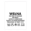 Wszywki surowcowo-ostrzegawcze WEŁNA nie prać 20 x 28mm
