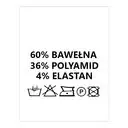 Wszywki surowcowo-ostrzegawcze 60% BAWEŁNA 36% POLYAMID 4% ELASTAN prać ręcznie 20 x 22mm