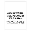 Wszywki surowcowo-ostrzegawcze 60% BAWEŁNA 36% POLYAMID 4% ELASTAN prać ręcznie 20 x 22mm