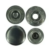 Napy metalowe ALFA 15 mm NEW STAR kolor ciemny srebrny  op.720 szt.