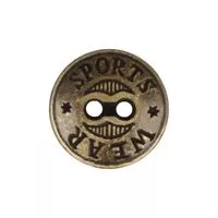 Guzik metalowy 12mm stare złoto madis