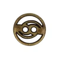 Guzik metalowy GF 24 15mm stare złoto madis