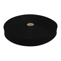Taśma lamówka dziana 25mm kolor czarny 50mb