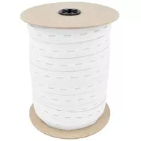 Guma z dziurką tkana 18mm kolor biały 100mb