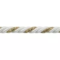 Sznurek ozdobny metalizowany 7mm kolor złoto biały