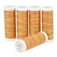 Nici do szycia Viga 80 9041 multicolor pomarańczowo-zielony 150m