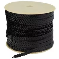 Taśma cekinowa 6mm kolor czarny 90mb