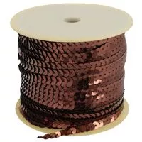 Taśma cekinowa 6mm kolor brązowy 90mb