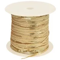 Taśma cekinowa 3mm kolor złoty 180mb
