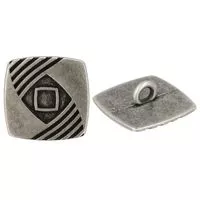 Guzik metalowy ozdobny 18mm
Guzik ozdobny kwadratowy 18mm, metalowy, na stopce do przyszycia.