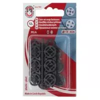 Zatrzaski plastikowe 13mm kolor czarny 12kpl.