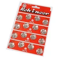 Zatrzaski metalowe 20,9mm kolor srebrny 16szt.