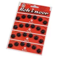 Zatrzaski metalowe 15,9mm kolor czarny 24szt.