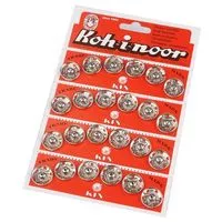 Zatrzaski metalowe 18,9mm kolor srebrny 24szt.