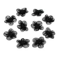 Ozdoby - kwiatki organtynowe 25mm z koralikami