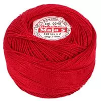 Kordonek Maja 5 50g 210m kolor 0345 czerwony