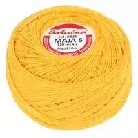 Kordonek Maja 5 50g 210m kolor 0335 żółty ciemny