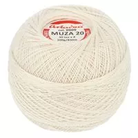 Kordonek Muza 20 100g 830m kolor 0000 naturalny