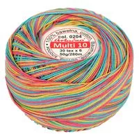 Kordonek Multi 10 50g 280m kolor 204 kolor niebieski-żółty-różowy-zielony