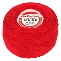Kordonek Maja 8 50g 340m kolor 0344 czerwony