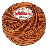 Kordonek Multi 10 50g 280m kolor 206 pomarańczowy-brązowy-beżowy