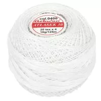 Kordonek Atłasek 30 10g 125m kolor 0400 (1500) biały