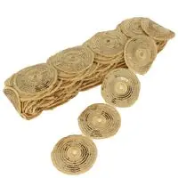 Taśma ozdobna 50mm z cekinami i haftem kolor złoty 6.2mb