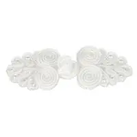 Szamerunek 20 x 60 mm z perełkami kolor biały