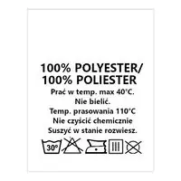 Wszywki surowcowo-ostrzegawcze 100% POLYESTER 100% POLIESTER 30° 20 x 28mm