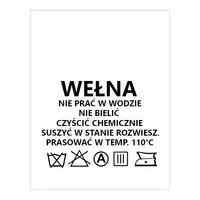 Wszywki surowcowo-ostrzegawcze WEŁNA nie prać 20 x 28mm