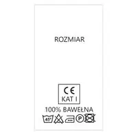 Wszywki surowcowo-ostrzegawcze rozmiar dowolny 100% BAWEŁNA 45° CE duże