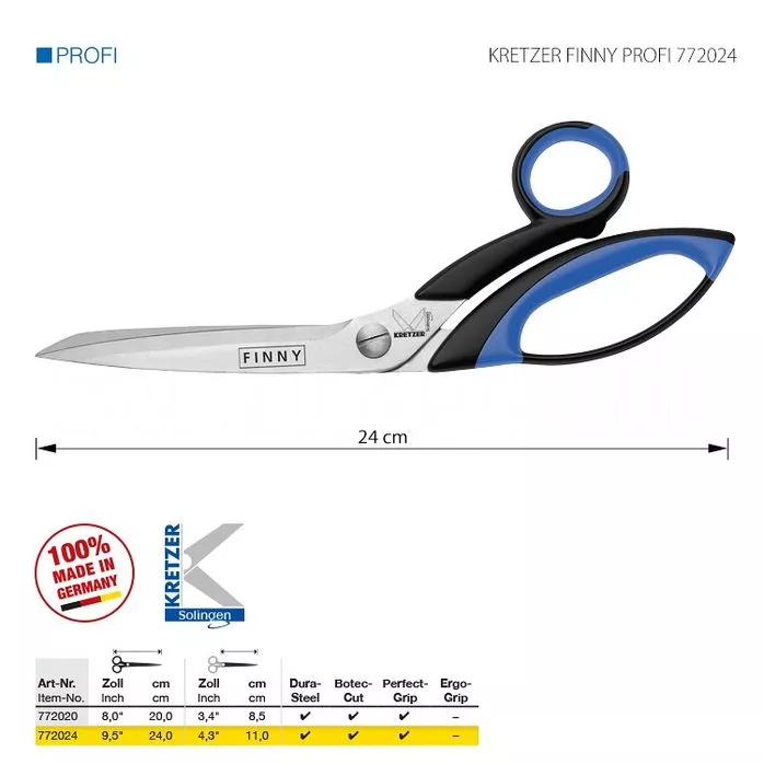 KRETZER FINNY PROFI 772024 - Nożyczki krawieckie