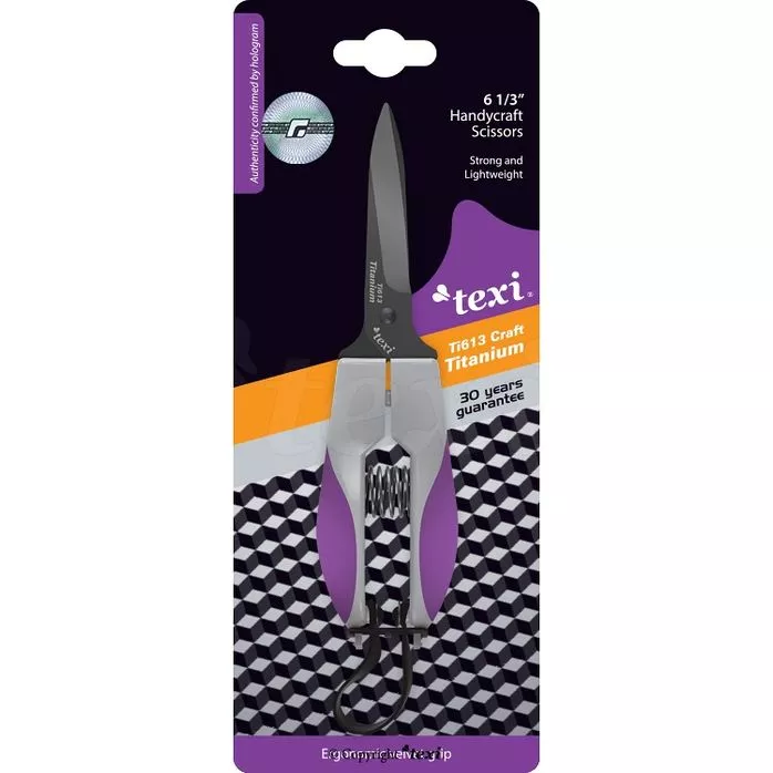 Nożyczki tapicerskie 16 cm TEXI TITANIUM Ti613 CRAFT do grubych materiałów tytanowe ostrza